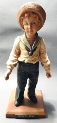 Beeld Beach Boy met hoedje., Ophalen of Verzenden, Gips, Beeld