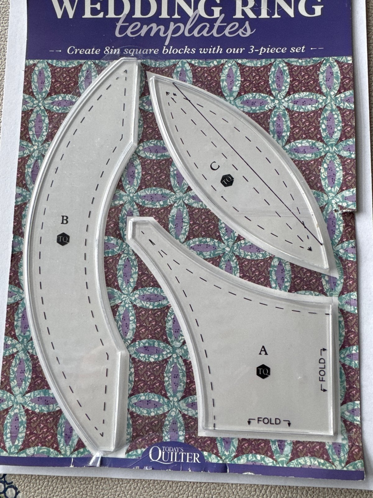 Wedding Ring Quilt Sjablonen - 3-delige set, Hobby en Vrije tijd, Ophalen of Verzenden, Nieuw, Overige typen