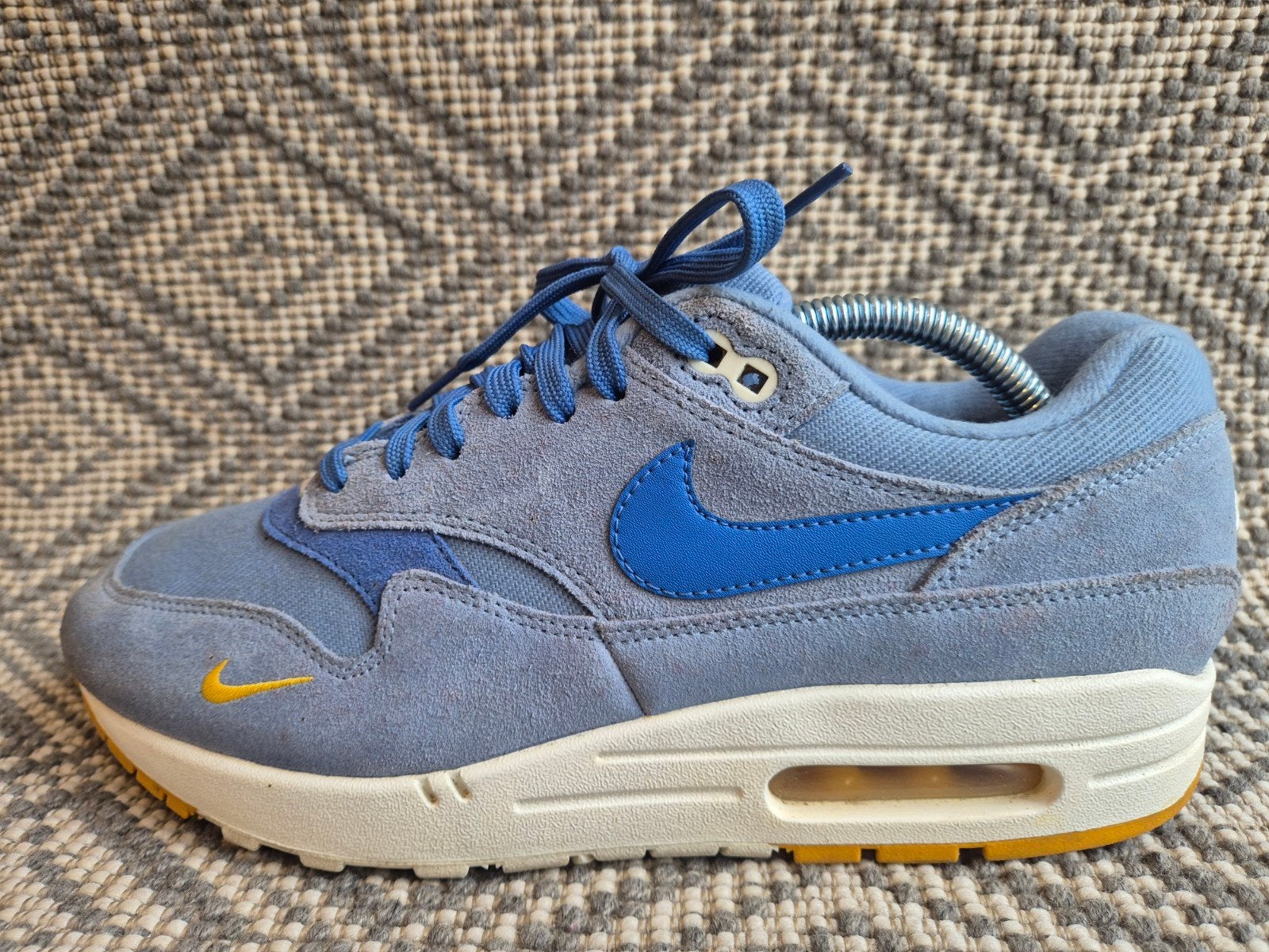 Nike Air Max 1 Mini Swoosh Work Blue 42.5, Blauw, Nike, Ophalen of Verzenden, Sneakers of Gympen