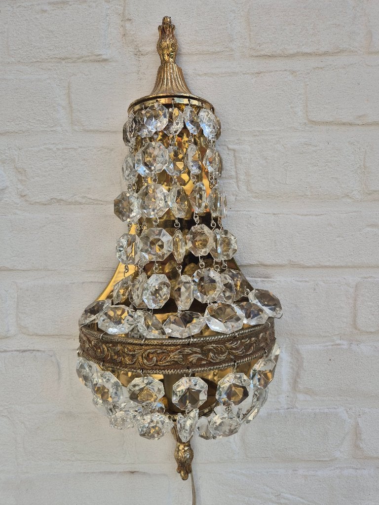 wandlamp, Ophalen of Verzenden, Gebruikt, Glas, E14 (klein)