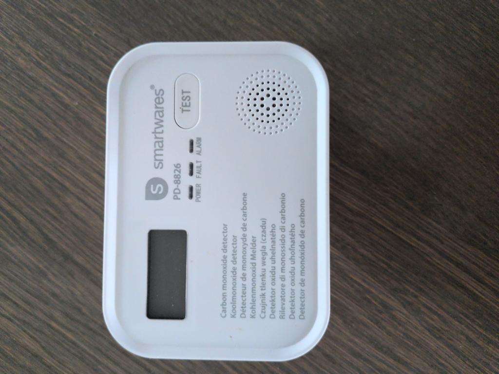 Koolmonoxidemelder Smartwares PD-8826, Ophalen of Verzenden, Gebruikt, Detector, Sensor of Melder, Overige soorten