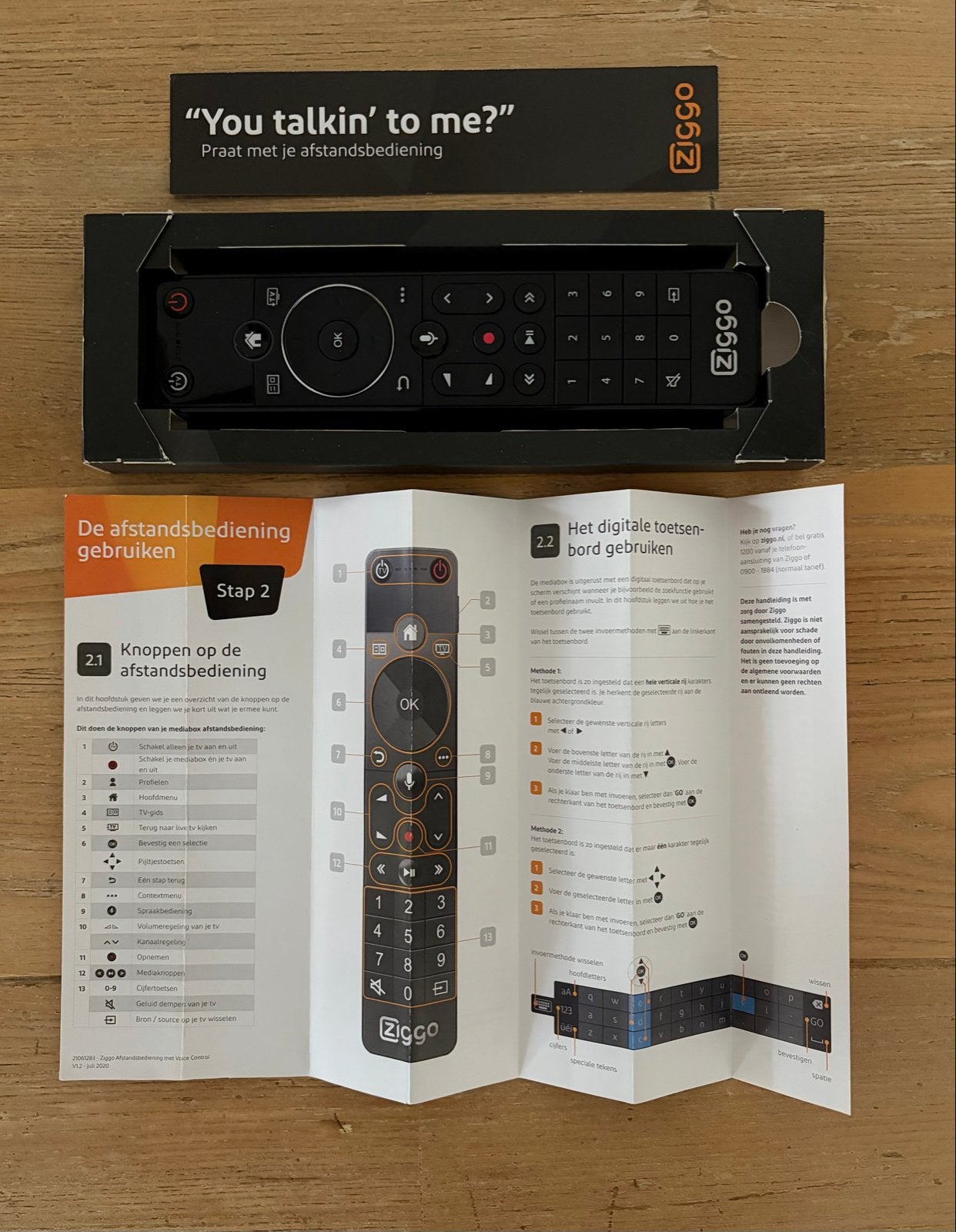Ziggo Afstandsbediening met Voice Control, Audio, Tv en Foto, Ophalen, Tv, Nieuw, Origineel
