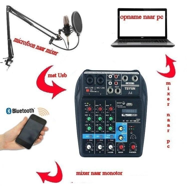 Studio Opname Set voor Stream, Zang, Vlog Studio-2, ., Nieuw, Ophalen of Verzenden, .