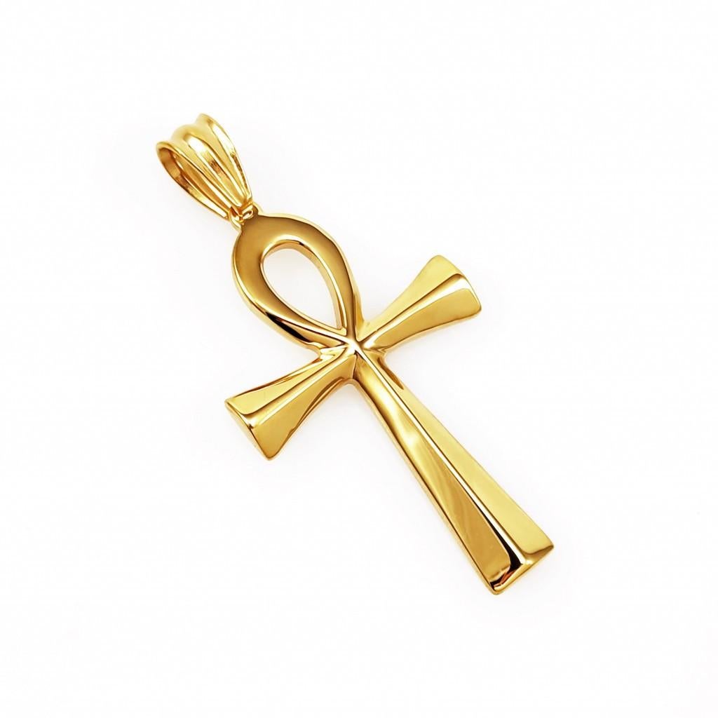 Egyptisch Kruis XL Ankh Verguld RVS Religieus Kruis Hanger, Overige materialen, Birgitta-Gracht 33, 6465 EL Kerkrade, Nederland