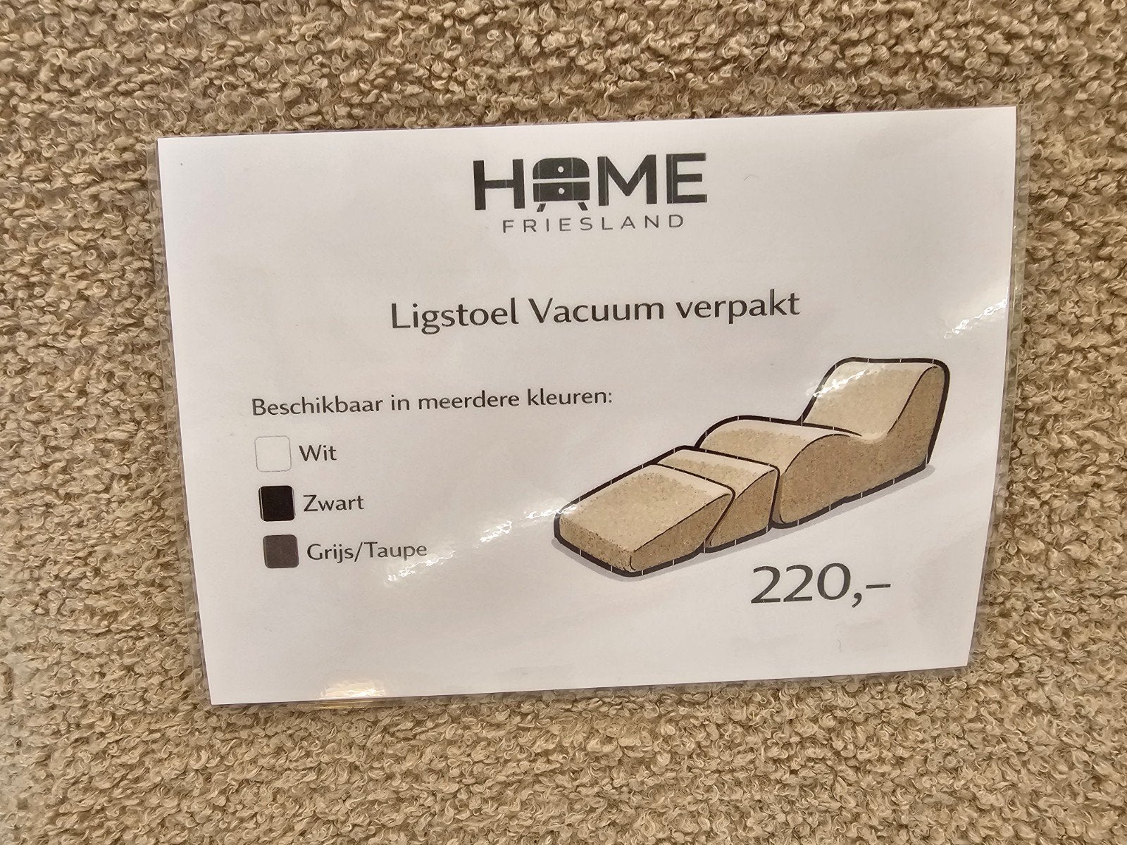 Vacuüm verpakte ligstoel, Ophalen, Nieuw, Home Friesland, Info@homefriesland.nl