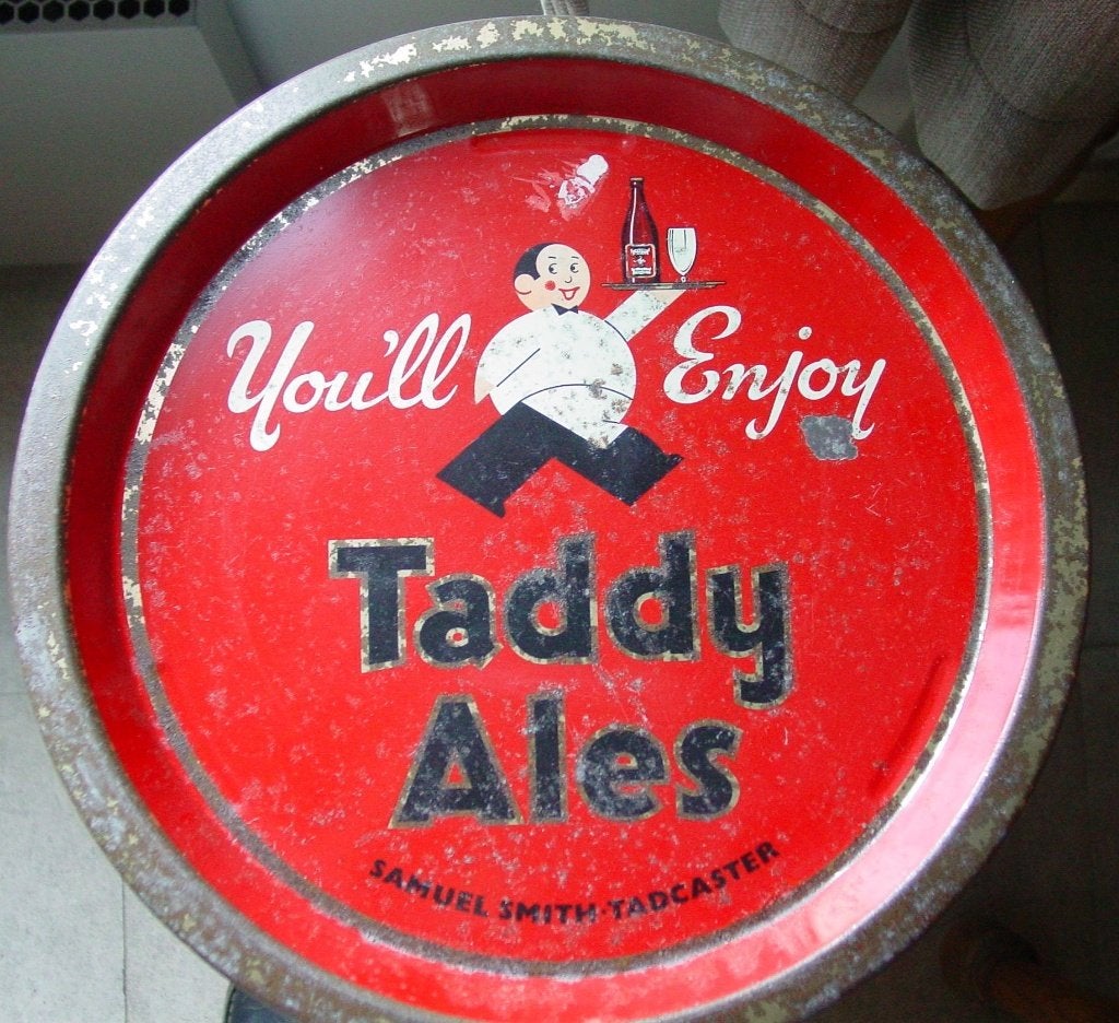 TADDY ALES DIENPLATEAU -METAAL-, Ophalen of Verzenden, Zo goed als nieuw, Reclamebord, Plaat of Schild, Overige merken