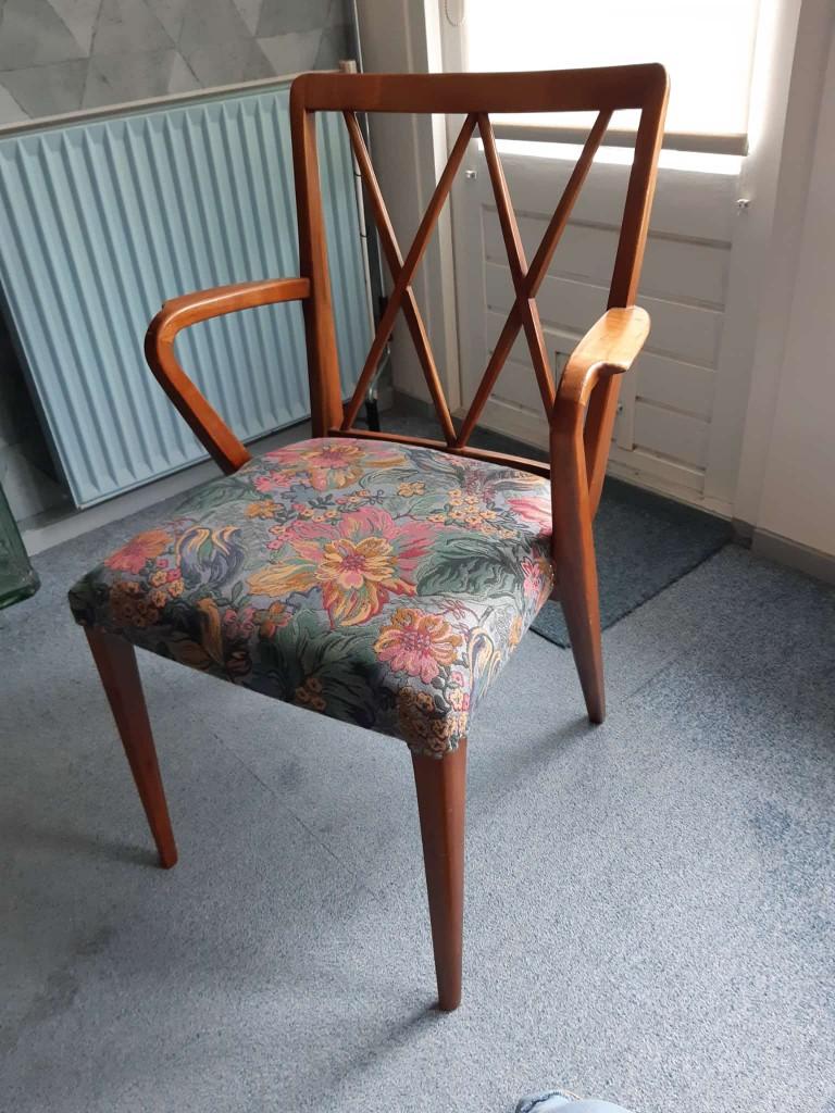 Mid-Century Zijlstra Kruisstoel, Gebruikt, Overige kleuren, Ophalen of Verzenden, Stof