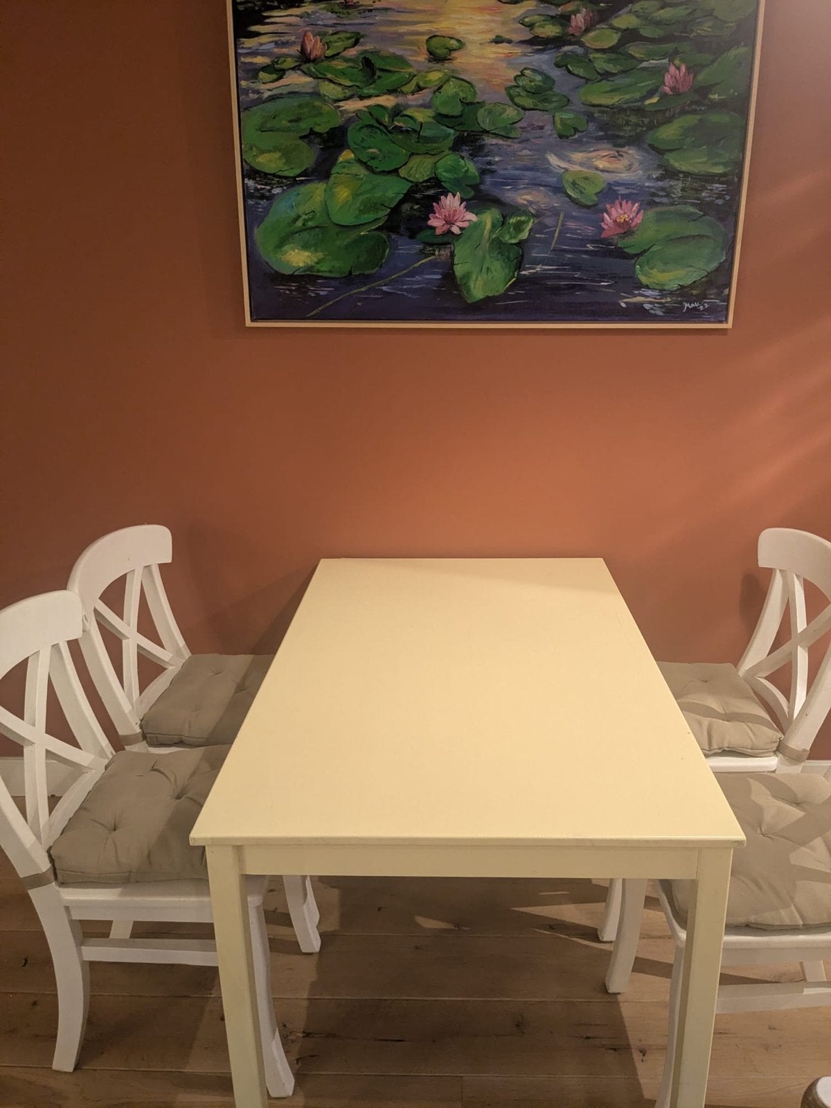 Ikea Ingo tafel, Zwitsalgeel geschilderd, goede staat, Ophalen, Gebruikt, 100 tot 150 cm, 50 tot 100 cm