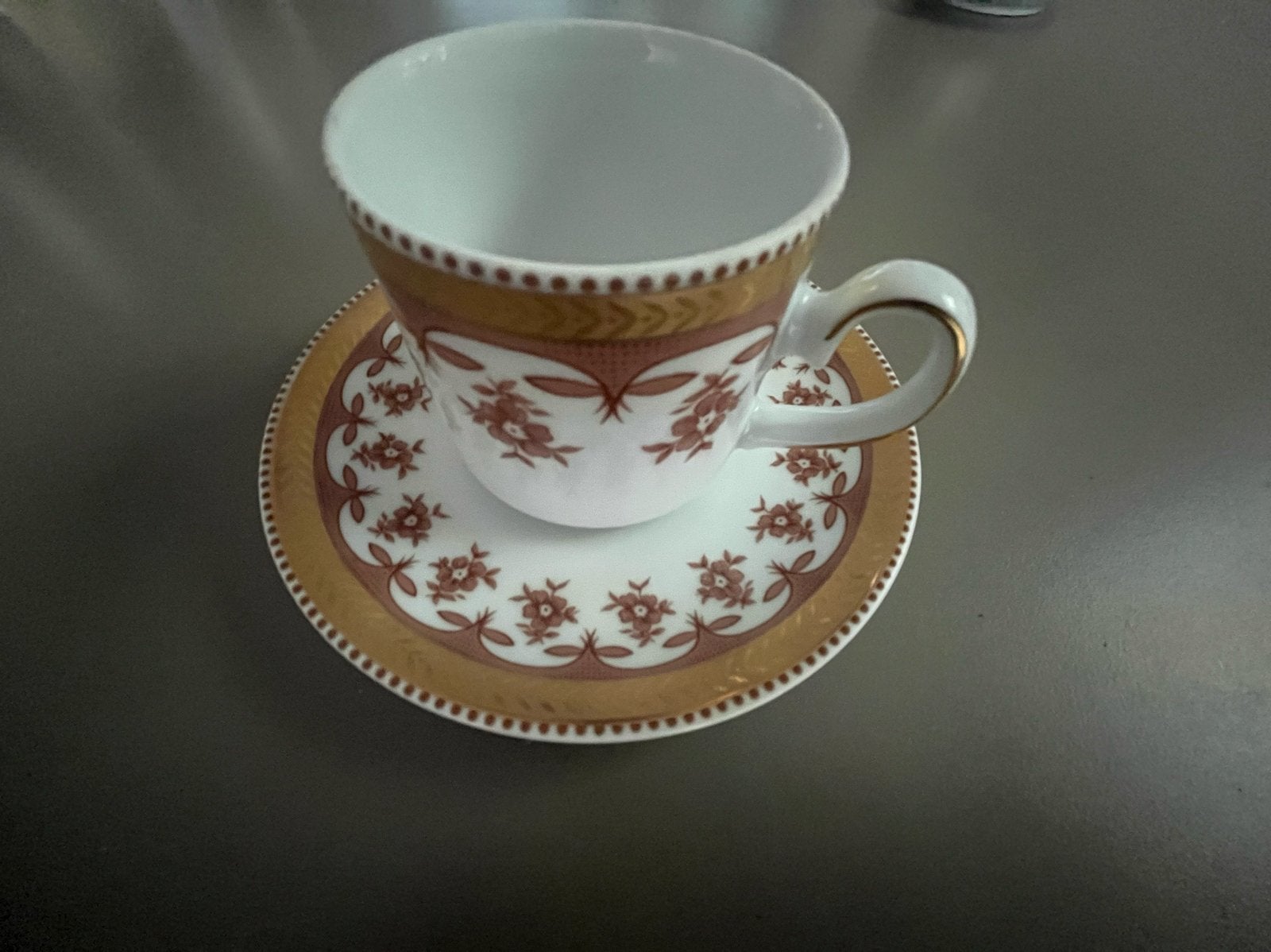 Vintage Tielsch Altwasser kop en schotel, bloemmotief, Ophalen of Verzenden