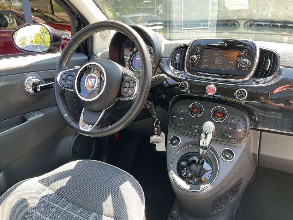 Fiat 500 0.9 TwinAir T Lounge Automaat Panoramadak NAP, Auto's, Automaat, Automatische klimaatregeling, Gebruikt, Zwart
