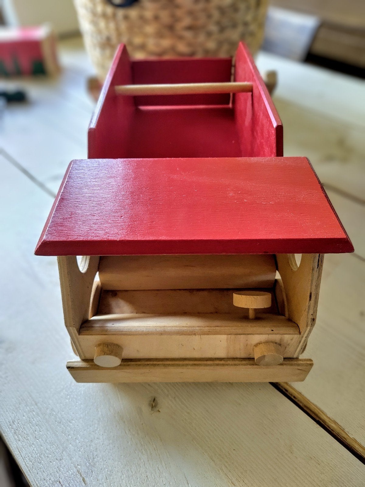 Grote houten kiepwagen, Kinderen en Baby's, Ophalen, Gebruikt, Rij- of Hobbelspeelgoed