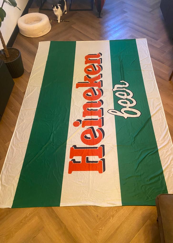 Grote vintage heineken vlag, Ophalen of Verzenden, Zo goed als nieuw