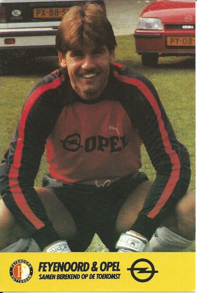 1986-1987 fotokaart Opel  Joop Hiele Feyenoord, Verzamelen, Sportartikelen en Voetbal, Verzenden, Feyenoord, Spelerskaart