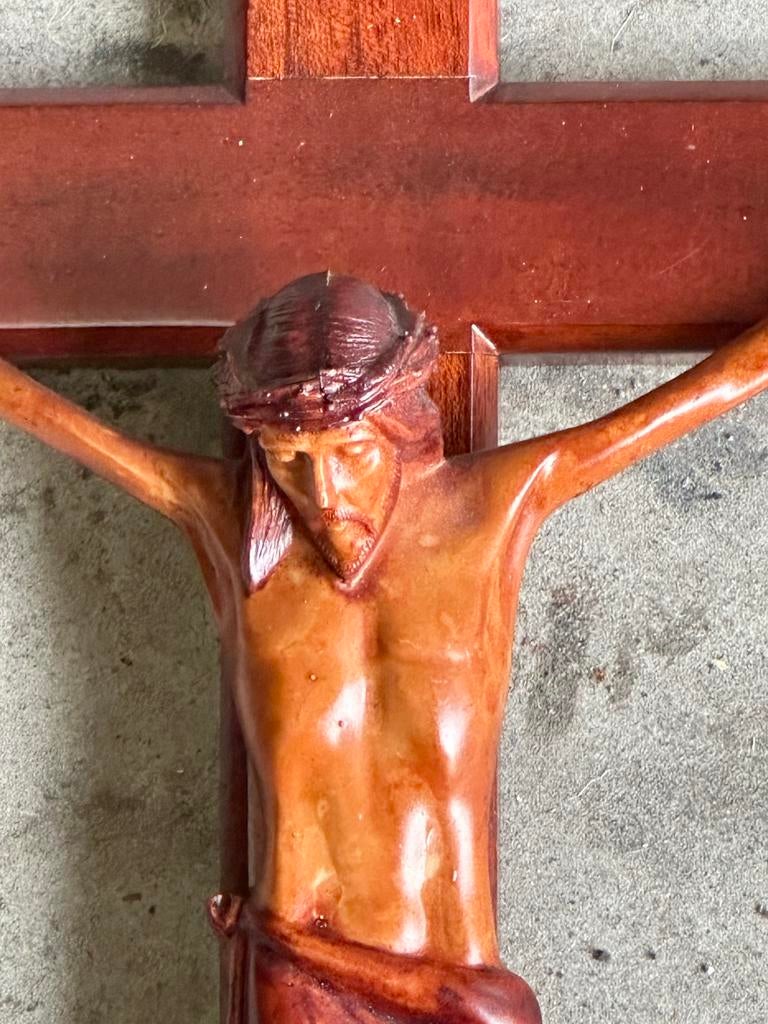 Houten Kruis met Corpus, Antiek en Kunst, Ophalen of Verzenden