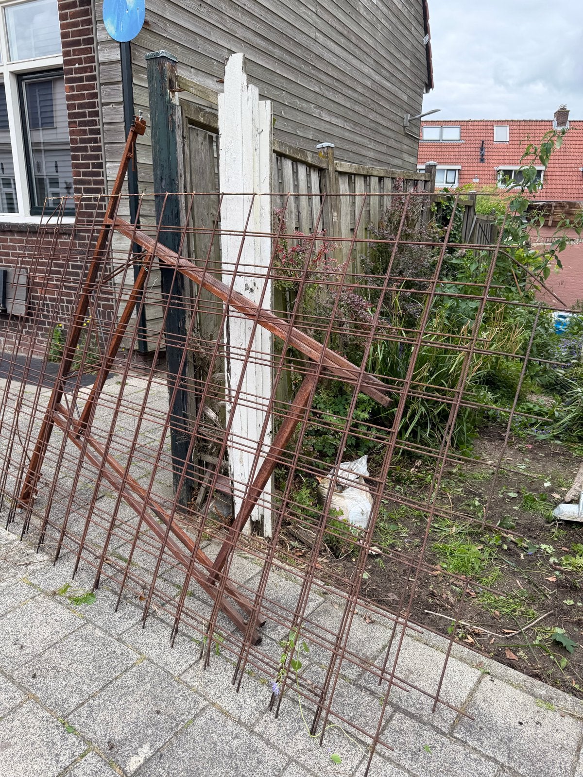 Gebruikt bouwstaalmat/betonnet oud ijzer, Tuin en Terras, Ophalen, Gebruikt, 20 meter of meer, Gaas