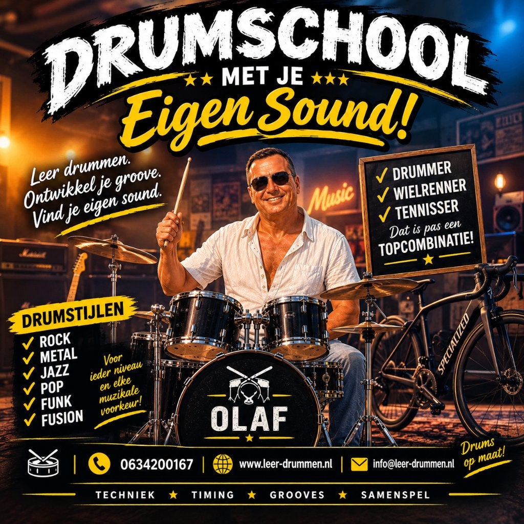 Drumschool met je Eigen Sound! Leer drummen met Olaf, Komt aan huis, Slaginstrumenten