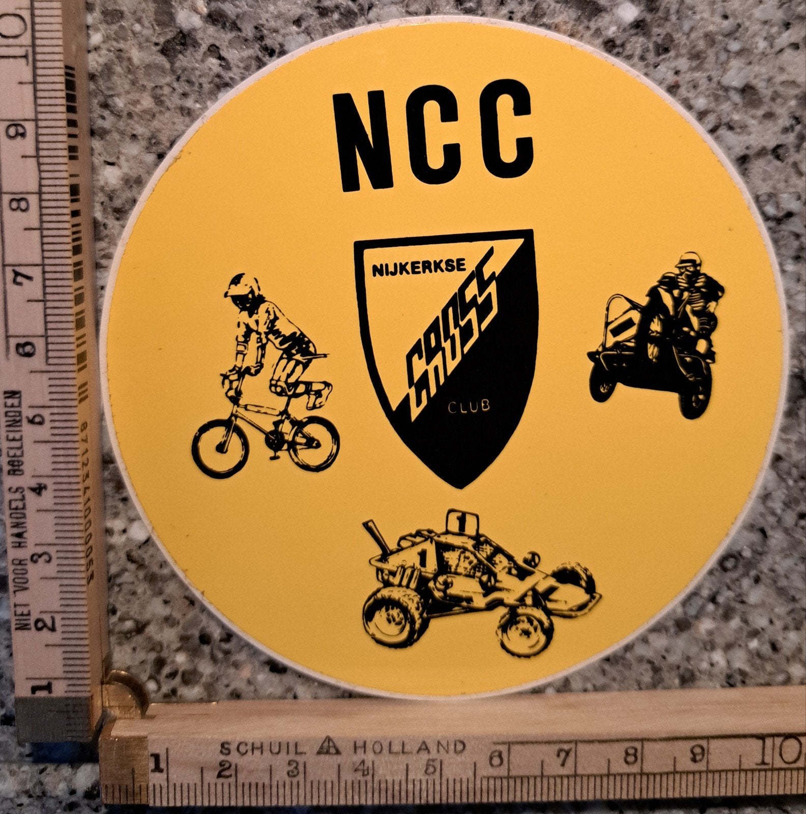Vintage sticker NCC Nijkerkse Cross Club Motorcross, Ophalen of Verzenden, Zo goed als nieuw