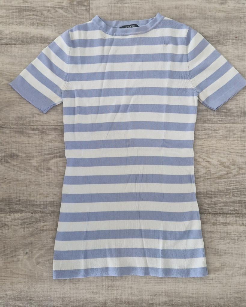 Nikkie gestreept t-shirt maat 32, Wit, Ophalen of Verzenden, Maat 34 (XS) of kleiner, Gedragen