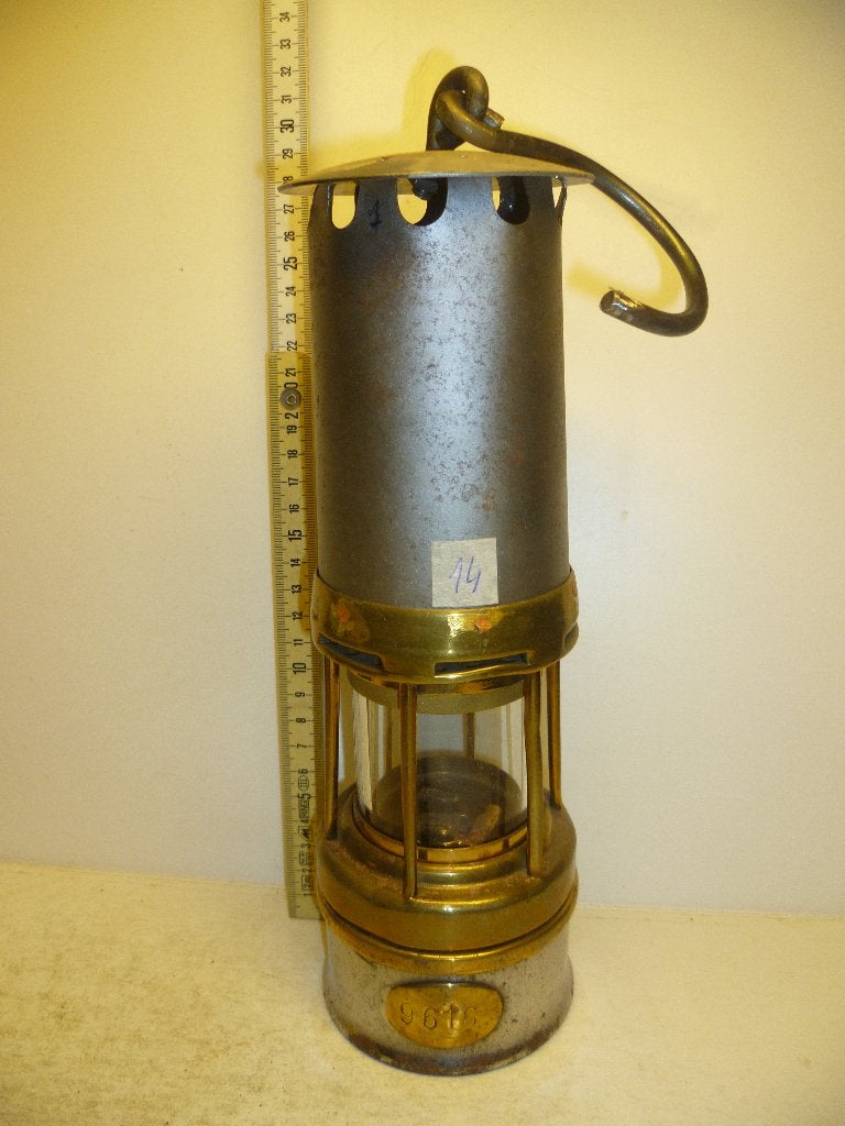 Mijnlamp nr. 9616 Compleet met glaasje Schottugen Jenna Glas, Antiek en Kunst, Ophalen of Verzenden