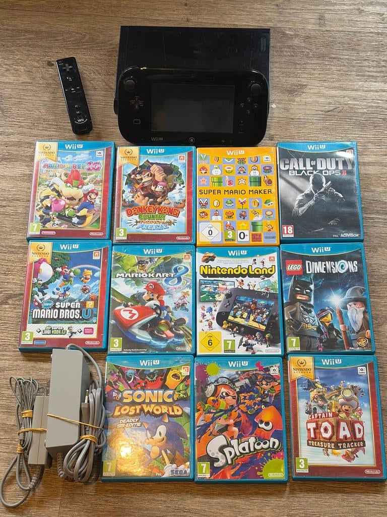 Nintendo Wii U Console + 11 Games, Spelcomputers en Games, Avontuur en Actie, Gebruikt, Eén computer, Ophalen of Verzenden