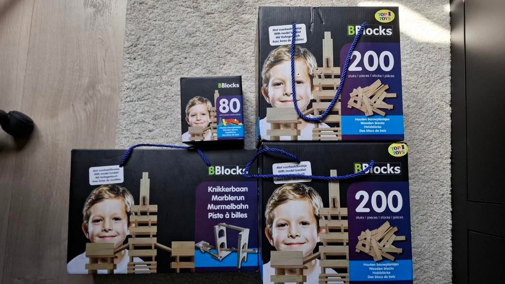 BBlocks Houten Plankjes & Knikkerbaan - 480 Stuks Educatief, Kinderen en Baby's, Ophalen, Gebruikt, Overige merken