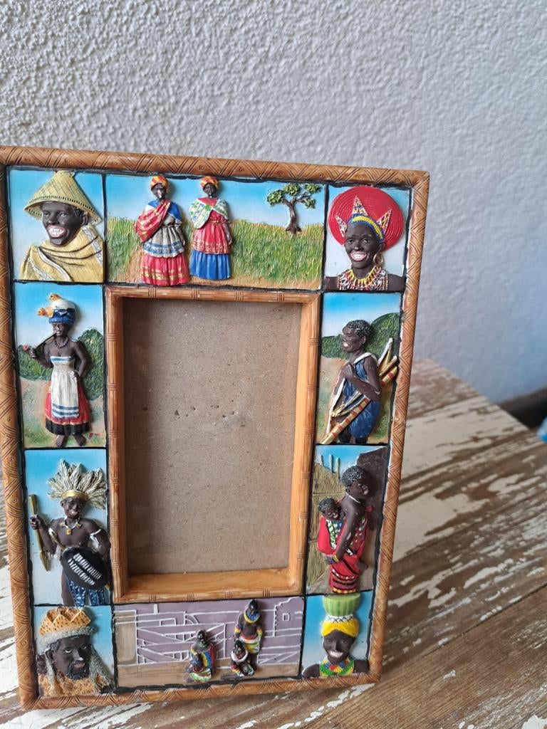 Fotolijstje afrikaans., Ophalen of Verzenden, Hout, Minder dan 50 cm