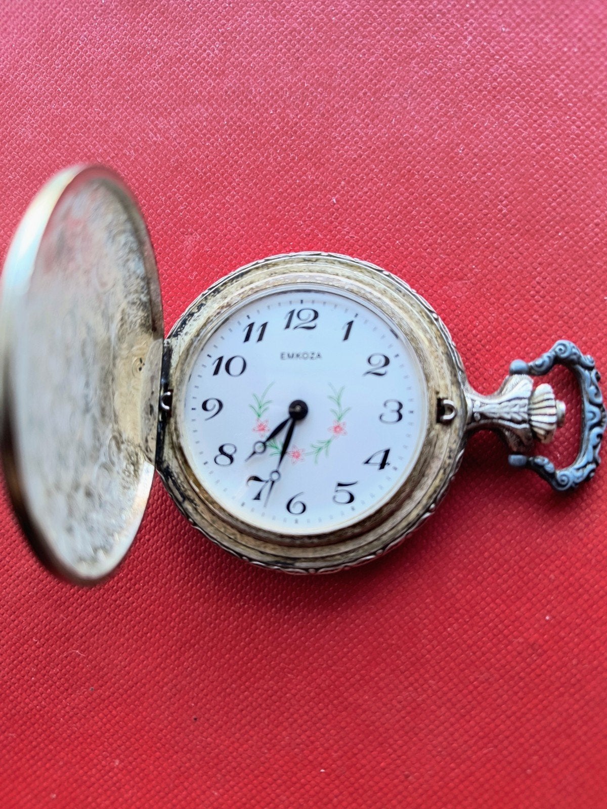 Antiek Zakhorloge Emkoza met Bloemmotief, Overige merken, Overige materialen, Zakhorloge, 1930 tot 1960