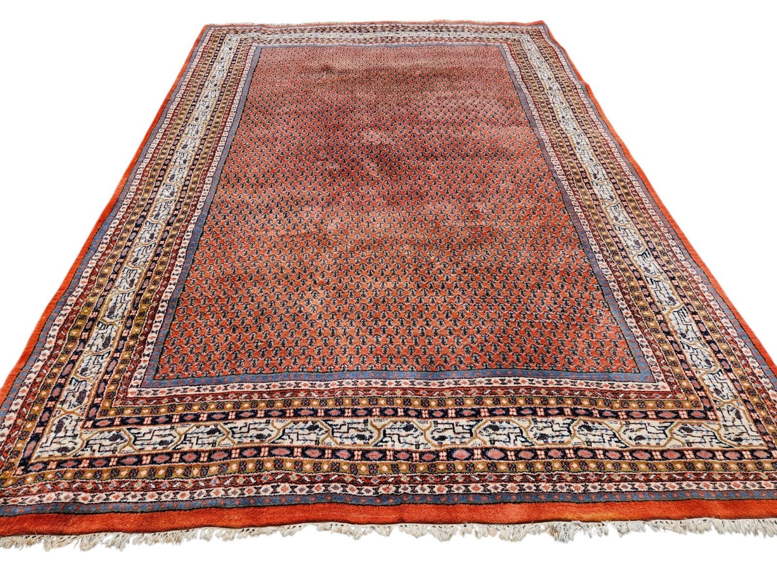 Prachtig handgeknoopt Perzisch MIR tapijt 222 x 324 cm, Gebruikt, 200 cm of meer, Ophalen of Verzenden, 200 cm of meer