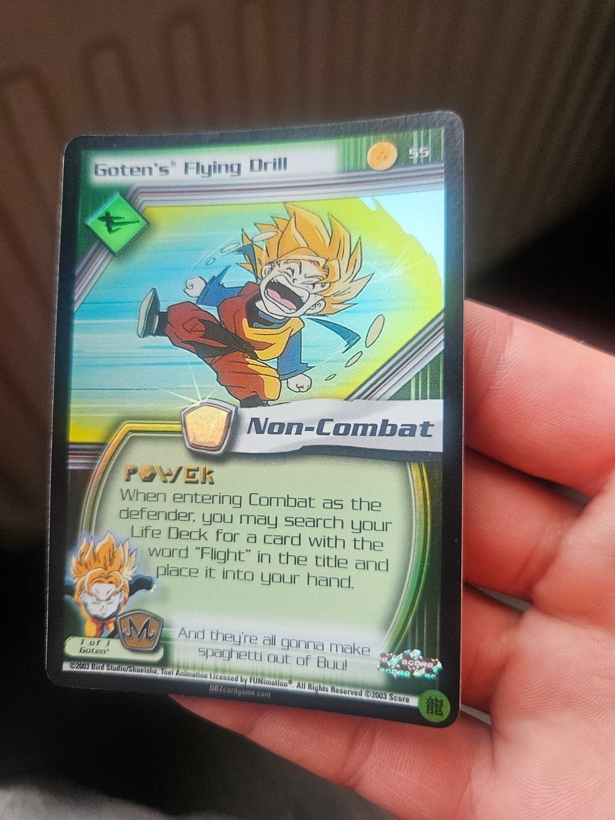Dragon Ball Z TCG: Goten's Flying Drill (55) foil, Ophalen of Verzenden, Gebruikt, Losse kaart, Foil