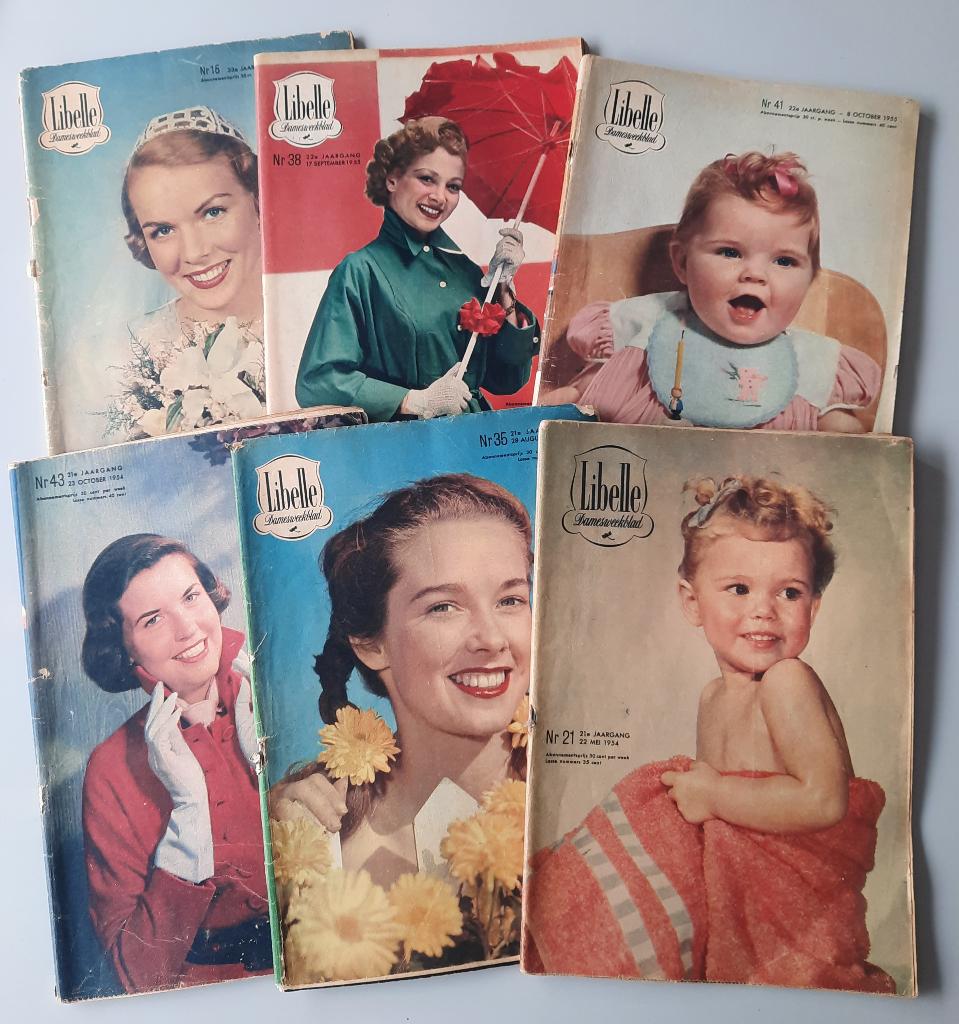 weekbladen libelle uit de jaren 50. set van 6 stuks, Ophalen of Verzenden, Gelezen, Overige typen