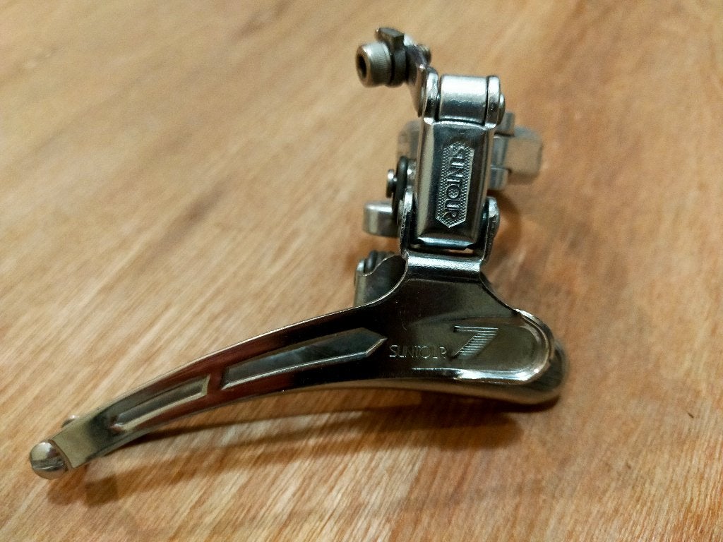 Voorderailleur Suntour 7 (1979), Ophalen of Verzenden, Zo goed als nieuw, Aluminium, Derailleur of Ketting