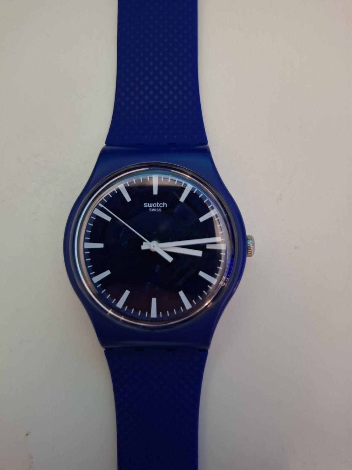 Swatch horloge blauw (Ocean Pay), Ophalen, Zo goed als nieuw, Kunststof, Swatch