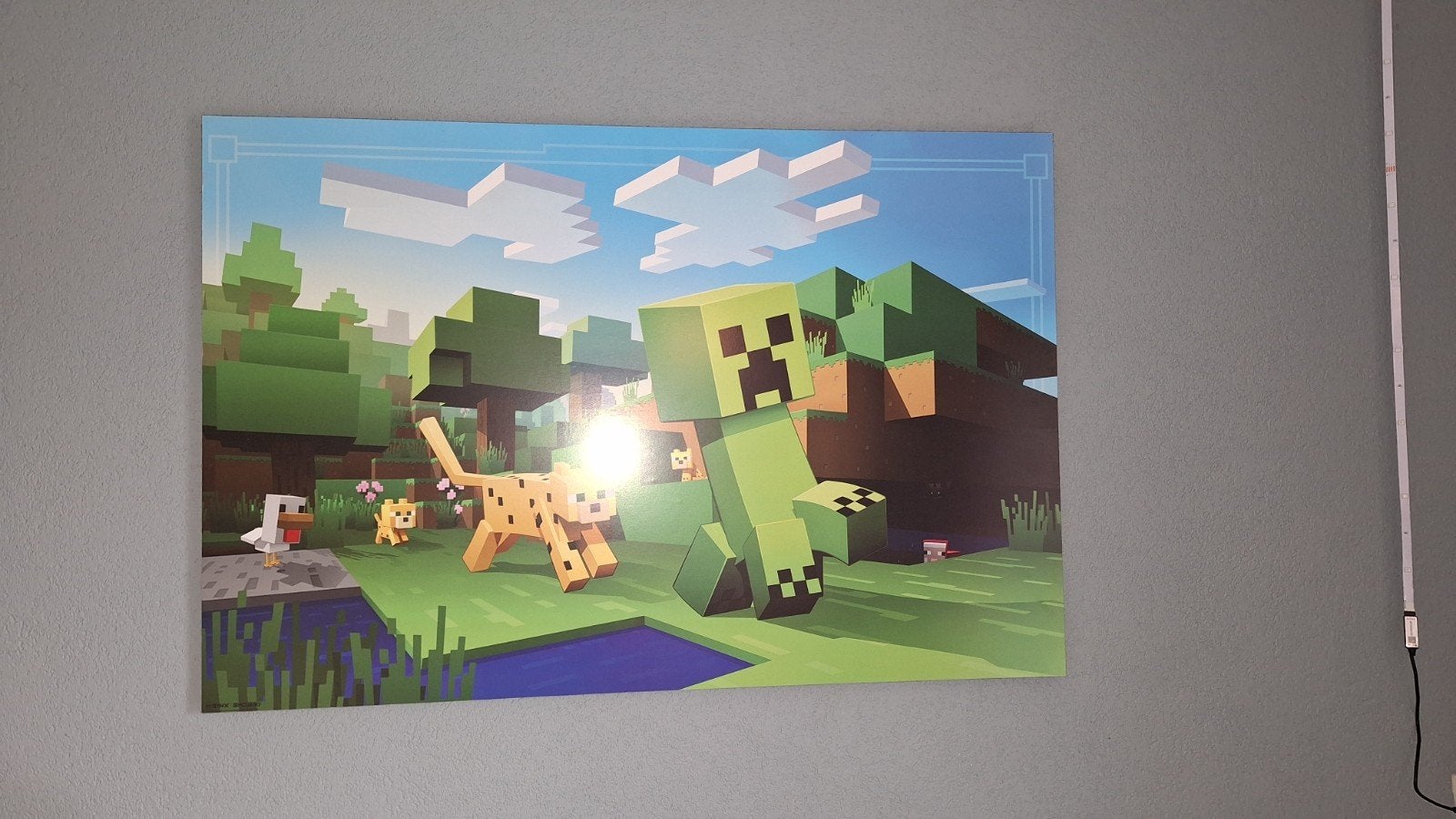 Mooi stoer Minecraft schilderij - 90x60 cm, Ophalen, Gebruikt