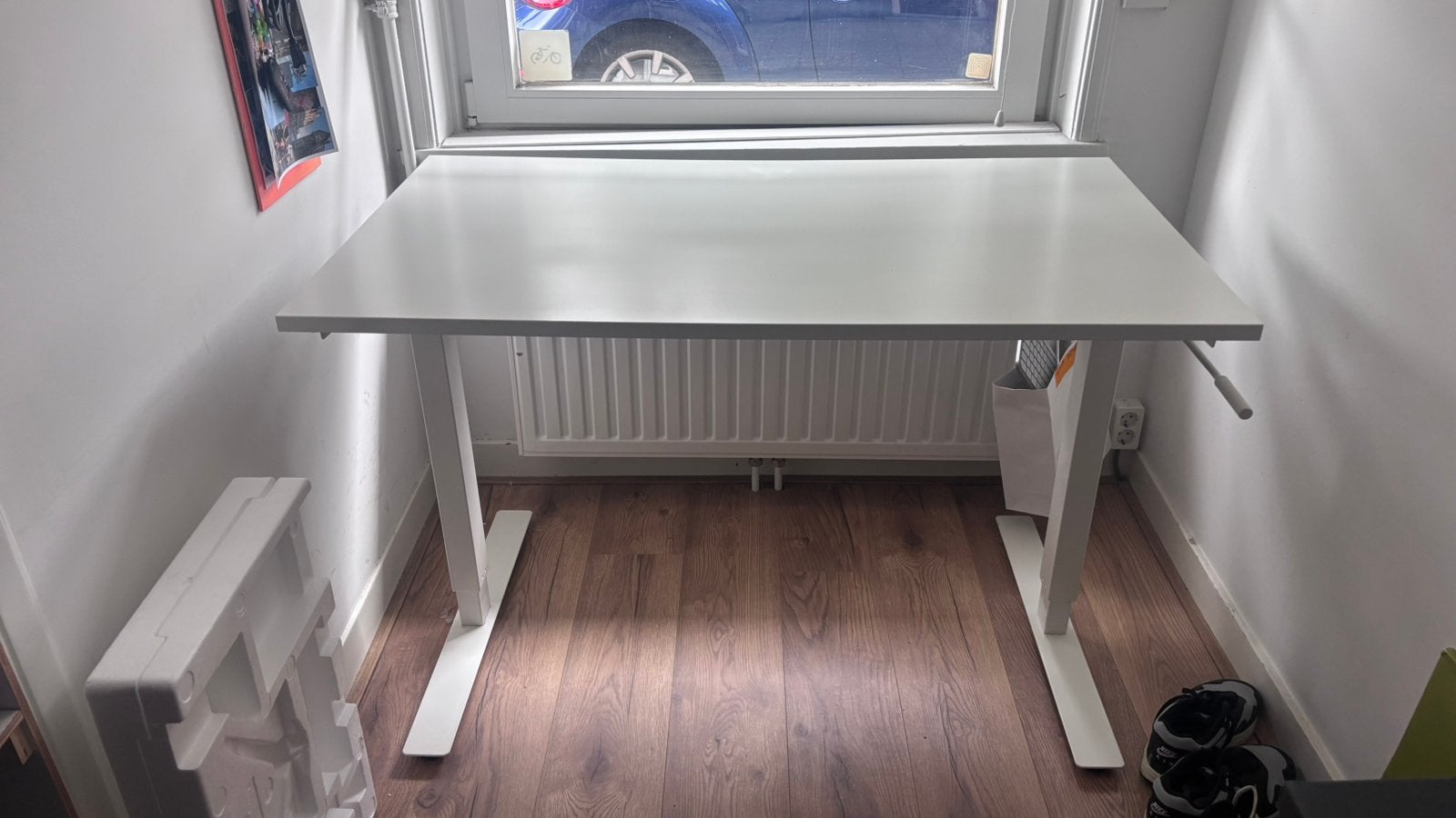 IKEA SKARSTA Sit-Stand Desk 120x70cm White Good Condition, Ophalen, In hoogte verstelbaar, Zo goed als nieuw