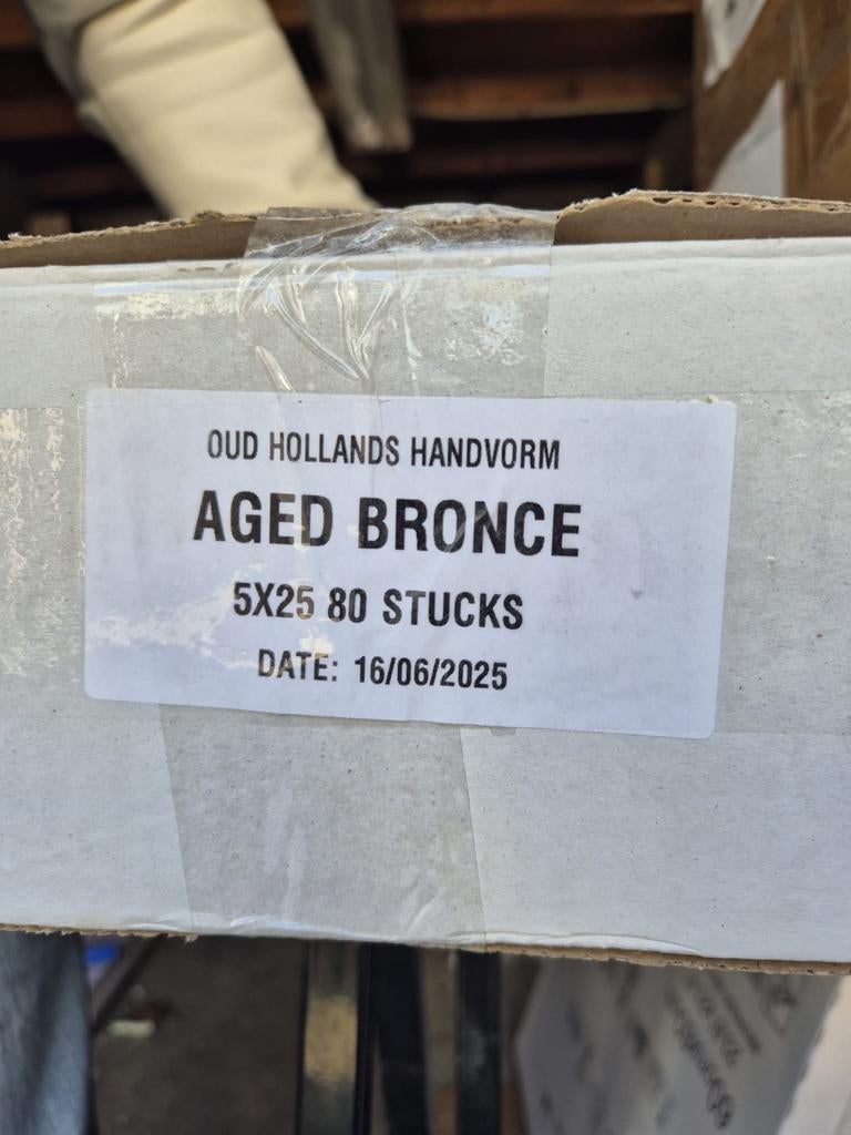 Oud Hollands Handvorm Aged Bronce Tegels 5x25 cm, Ophalen, Nieuw, Minder dan 20 cm, Minder dan 20 cm