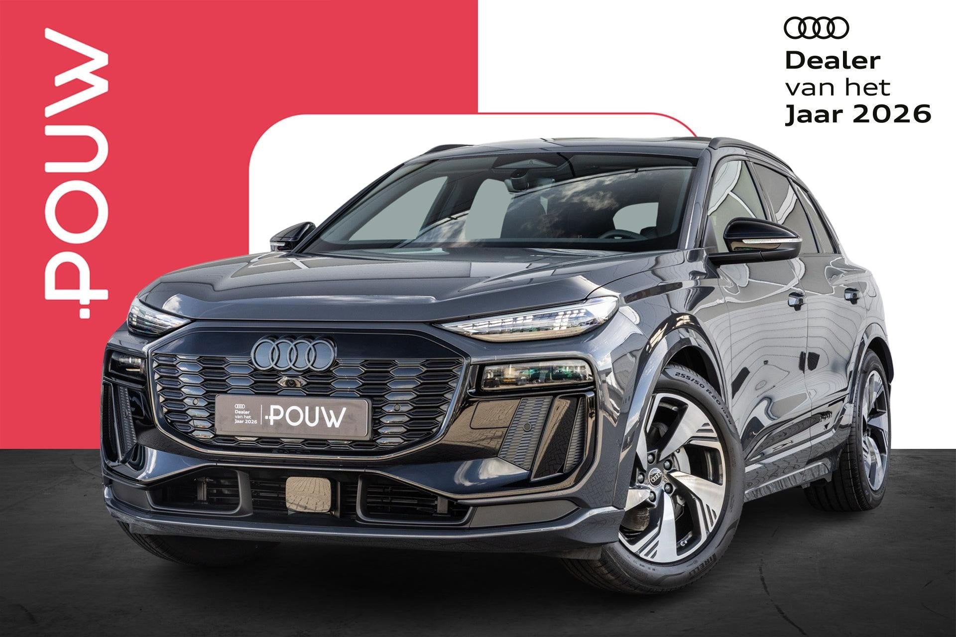 Audi Q6 e-tron 252pk S Edition 83 kWh | Luchtvering | Panora, Automaat, 12 maanden, Achterwielaandrijving, Zwart