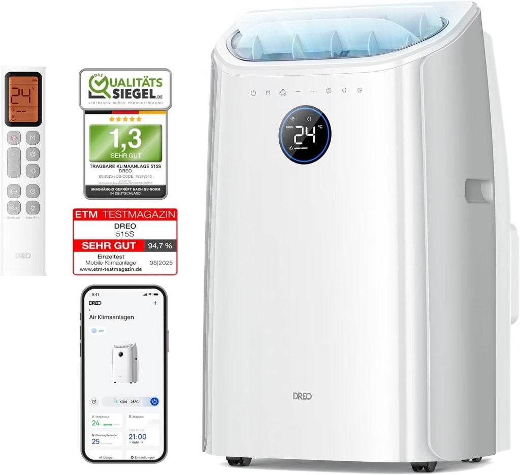 DREO Mobile Air Conditioner 10000 Portable Air Conditioner, Witgoed en Apparatuur, Minder dan 60 m³, Timer, 3 snelheden of meer