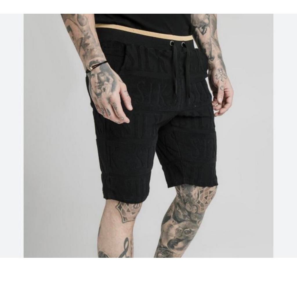 SikSilk ss-1662 inverse gym shorts korte joggings broek mens, Zwart, Nieuw, Ophalen of Verzenden, H