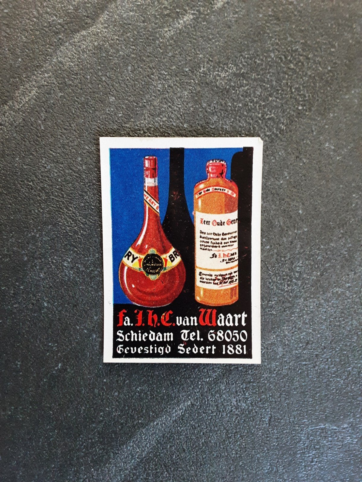 sluitzegel Schiedam oude genever fa. van Waart, Verzamelen, Ophalen of Verzenden, Gebruikt