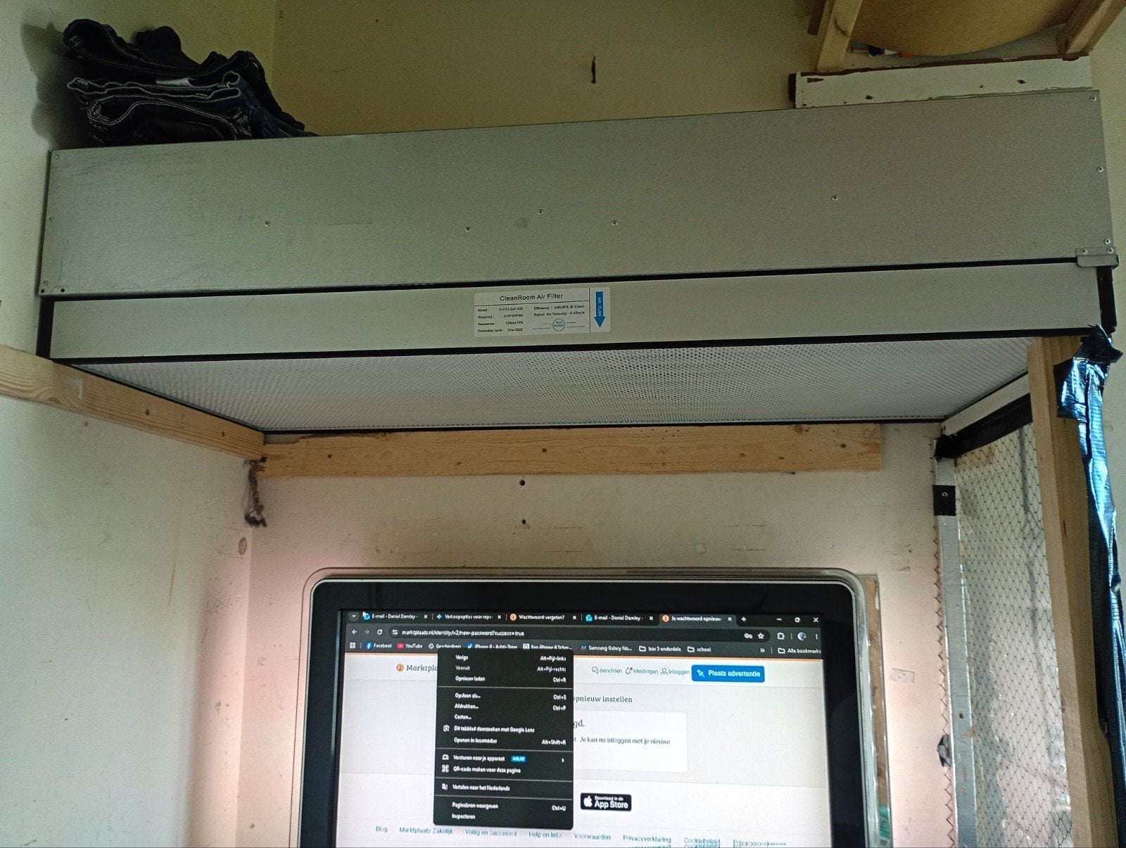 Foto 3 van CleanRoom Air Filter D-H13-2X4-S22 - zonder tafel
