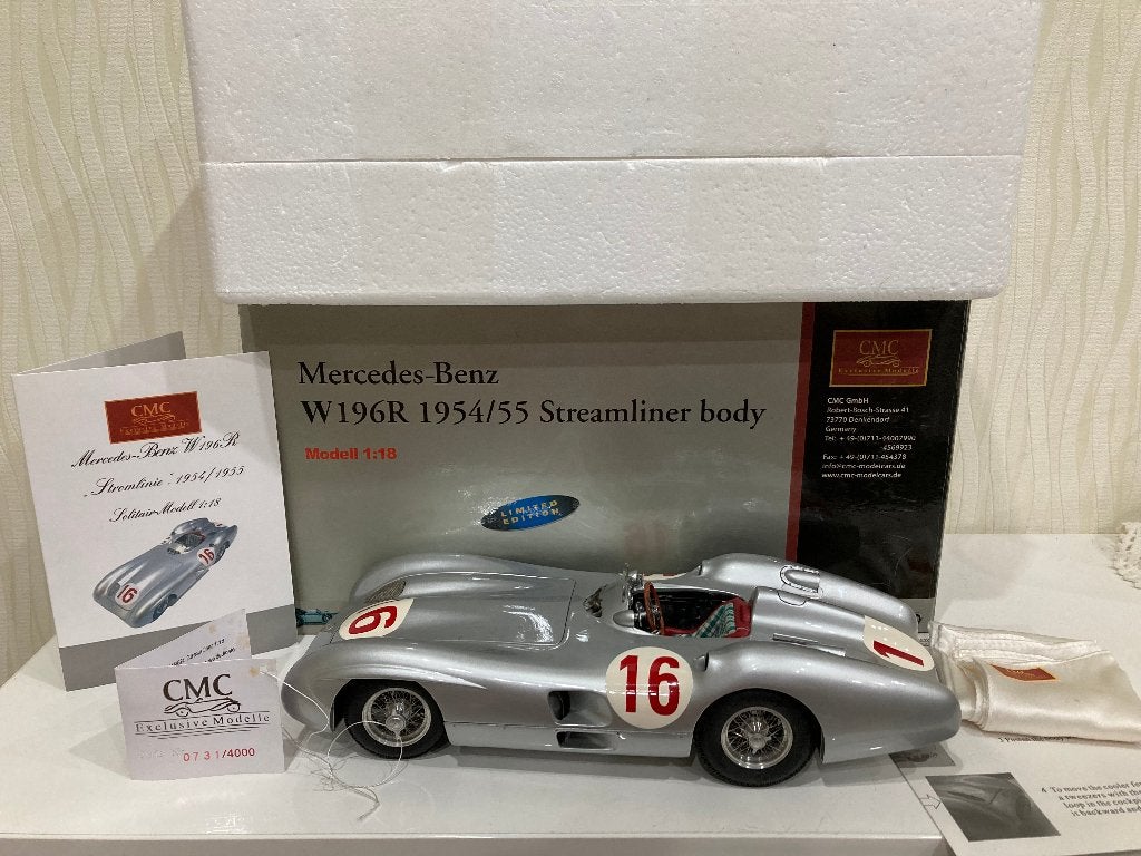 Modelauto: CMC Mercedes-Benz W196R 1954/55 Streamliner body, Ophalen of Verzenden, Overige merken