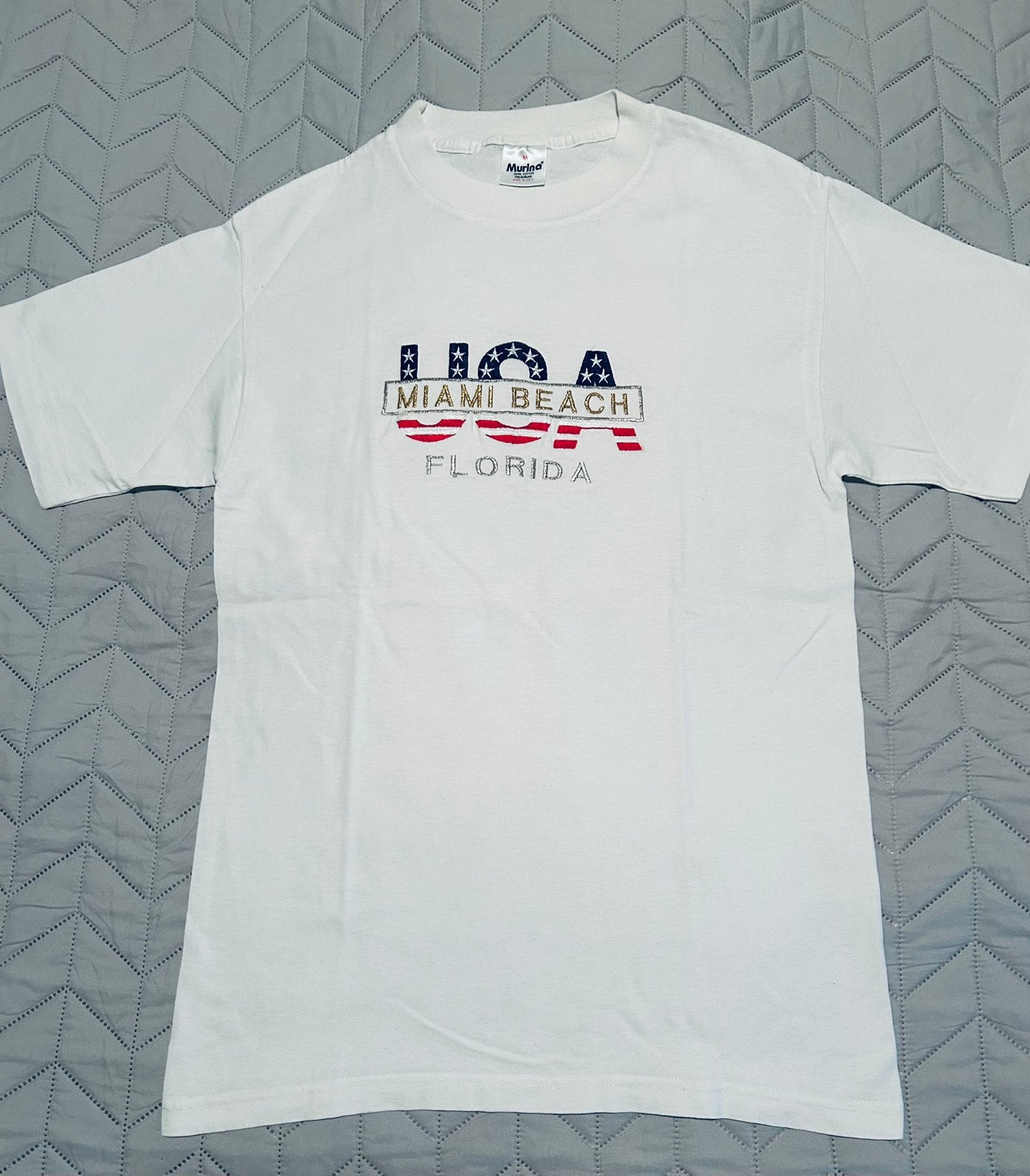 T-shirt maat M 38/40 Miami beach Florida nieuwstaat, Kleding | Dames, T-shirts, Maat 38/40 (M), Wit, Ophalen of Verzenden, Zo goed als nieuw