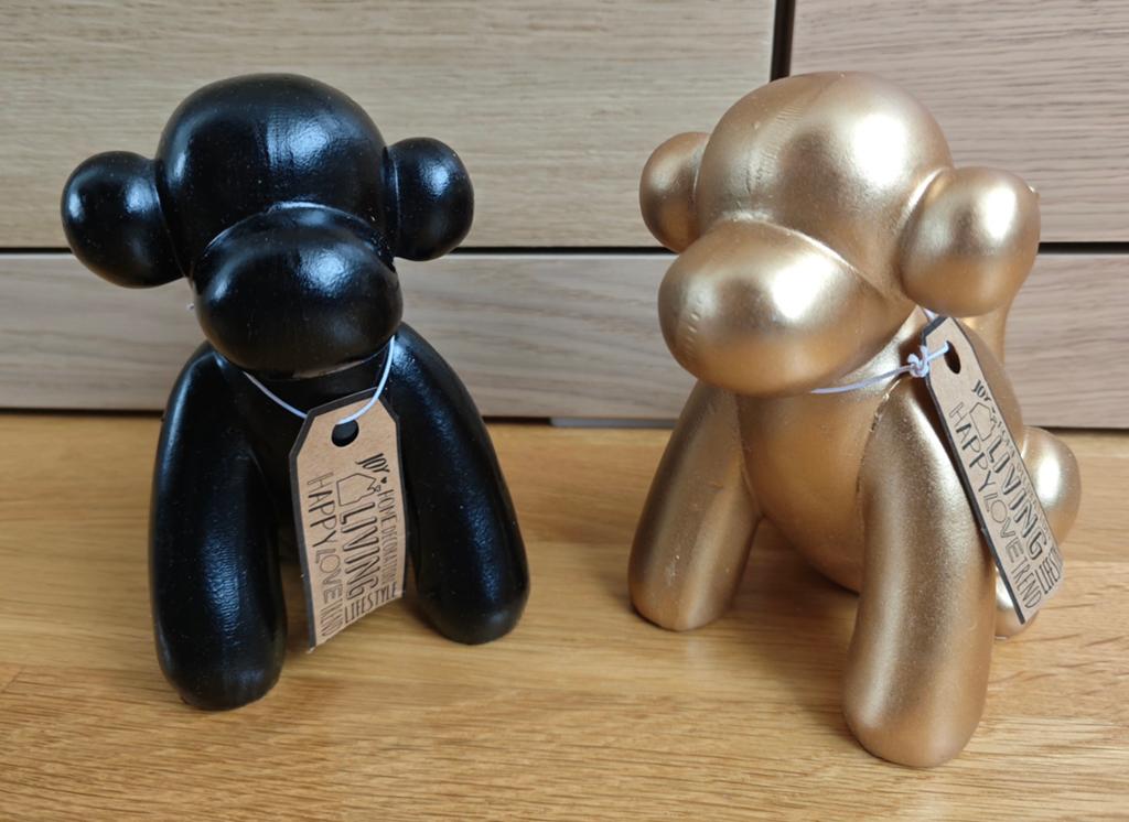 Set van 2 ballon aapjes - Zwart & Goud, Zwart, Nieuw, Kunststof, Ophalen of Verzenden