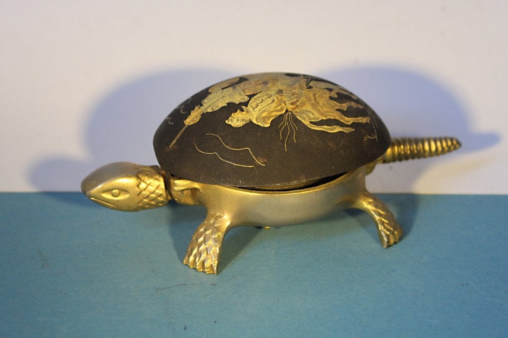 Boj Eibar balie bel schildpad decor Don Quichot Sancho Panza, Ophalen of Verzenden, Brons