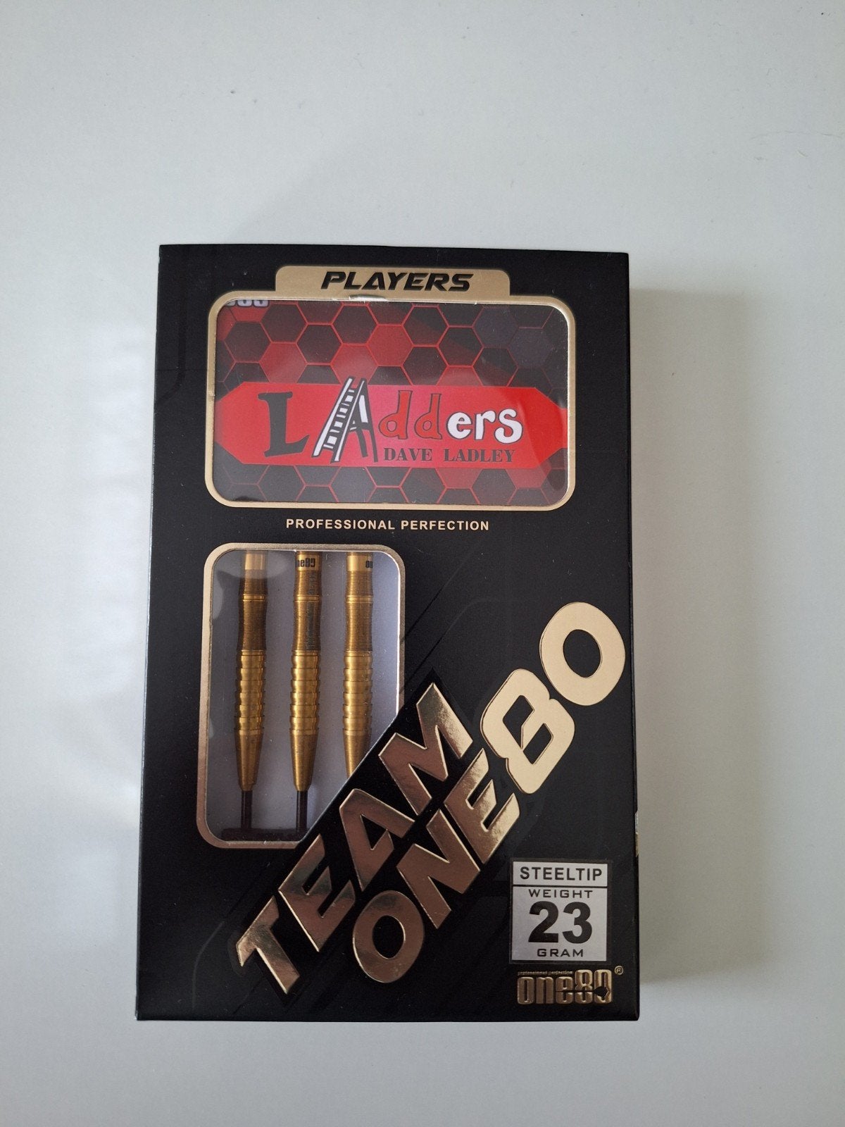 ONE80 Dave Ladley 90% dartpijlen - 23 gram, Sport en Fitness, Darts, Ophalen of Verzenden, Zo goed als nieuw, Pijlen