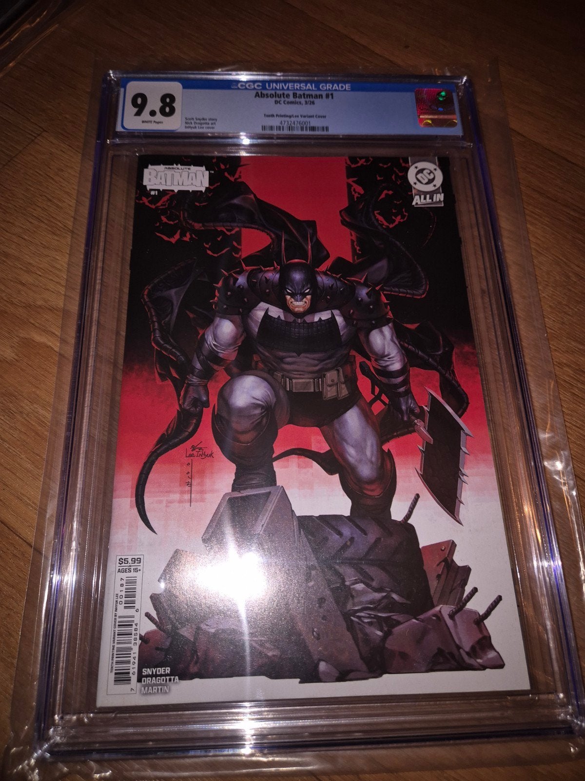 CGC 9.8 Absolute Batman #1 InHyuk Lee Variant – DC All In, Boeken, Eén comic, Amerika, Scott Snyder, Nieuw