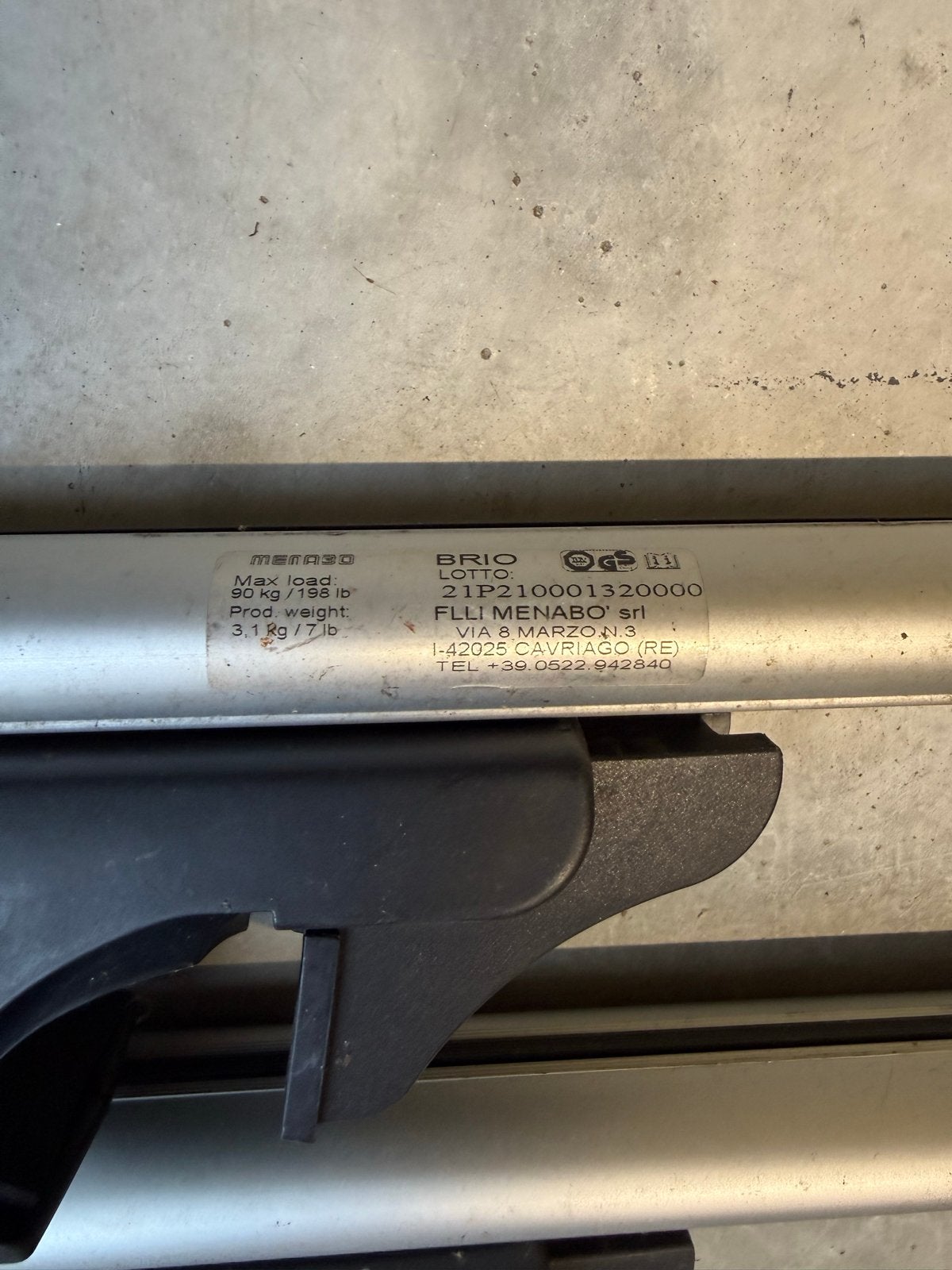Menabo Brio Lotto dakdragers - 90kg max. belasting, Auto diversen, Dakdragers, Gebruikt, Ophalen of Verzenden