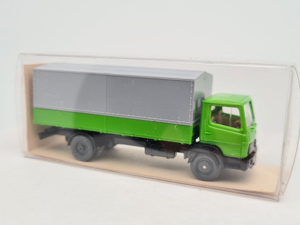 Mercedes Benz 814 bakwagen huif - Wiking 1/87, Verzenden, Zo goed als nieuw, Bus of Vrachtwagen, Wiking