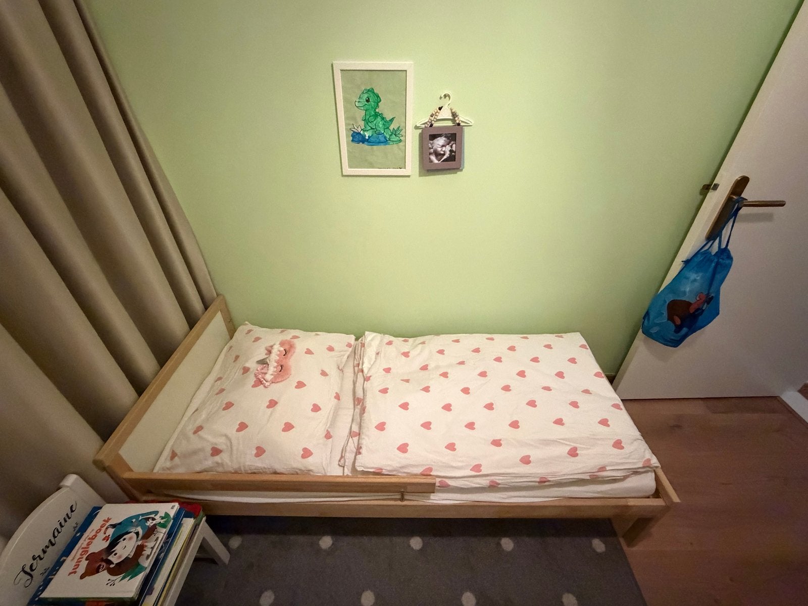 Ikea bed 70x160 beuken zo goed als nieuw, Ophalen, 70 cm of minder, Beige, 190 cm of minder