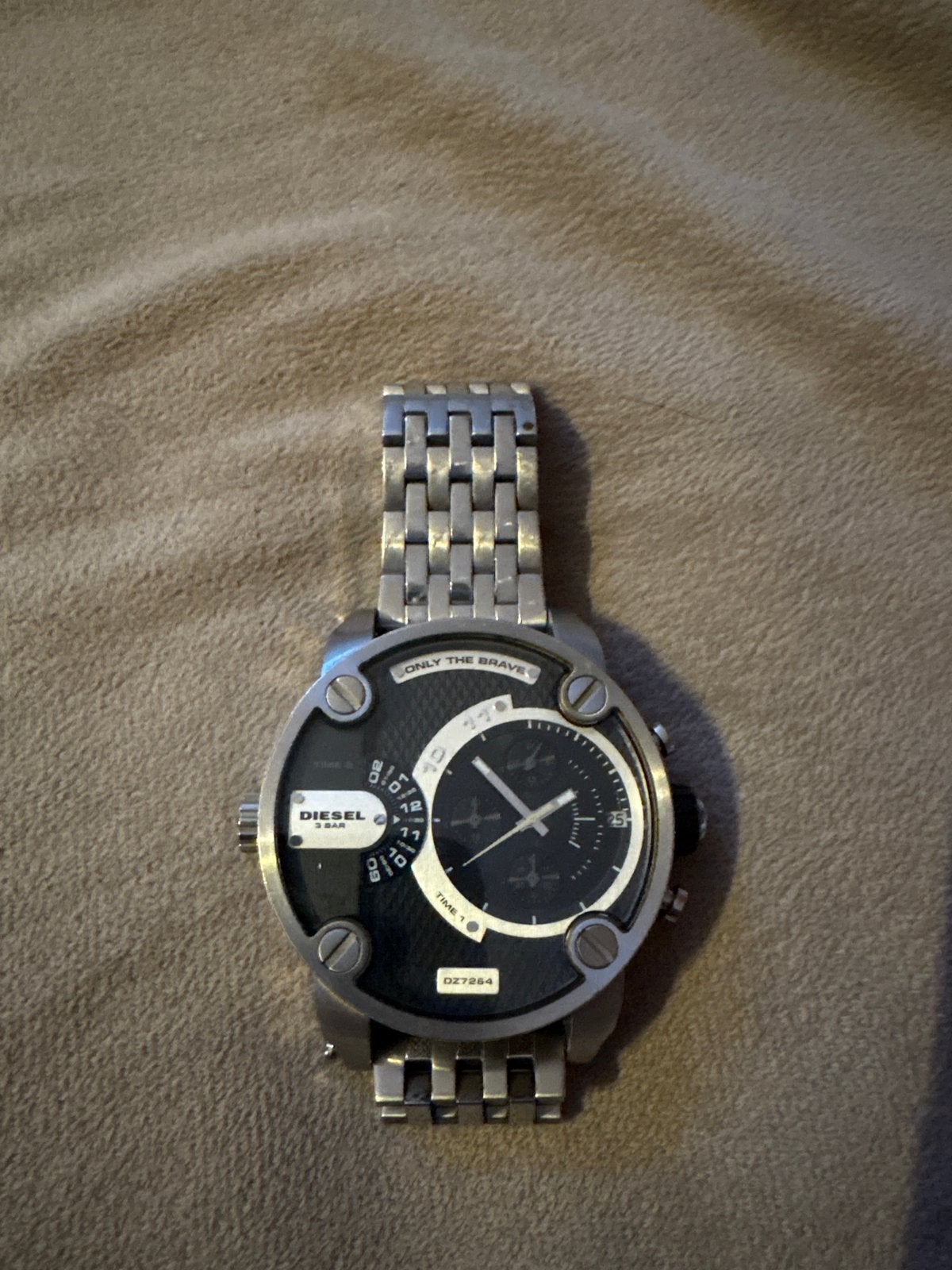 Diesel Only The Brave Herenhorloge - Zilverkleurig Staal, Sieraden, Tassen en Uiterlijk, Gebruikt, Staal, Polshorloge, Ophalen